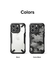 Ringke Fusion-X Compatible with iPhone 15 Pro Max Case Cover Transparent Hard Back Soft Flexible TPU Bumper Scratch Resistant Shockproof Protection iPhone 15 Pro Max Back Cover  - Black
